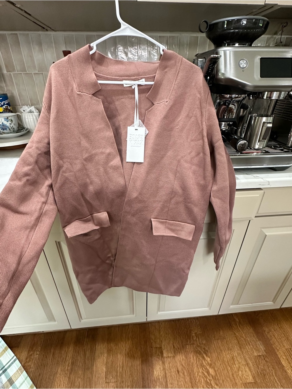 Grace Karin Dusty Rose Open Front Cardigan Sweatshirt